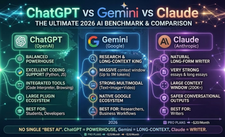 ChatGPT vs Gemini vs Claude 2026: The Ultimate AI Comparison