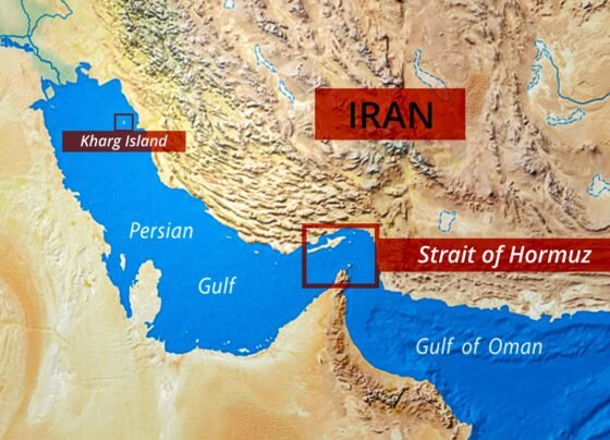 Strait of Hormuz oil trade route map highlighting maritime chokepoints affecting crude oil imports to India.
