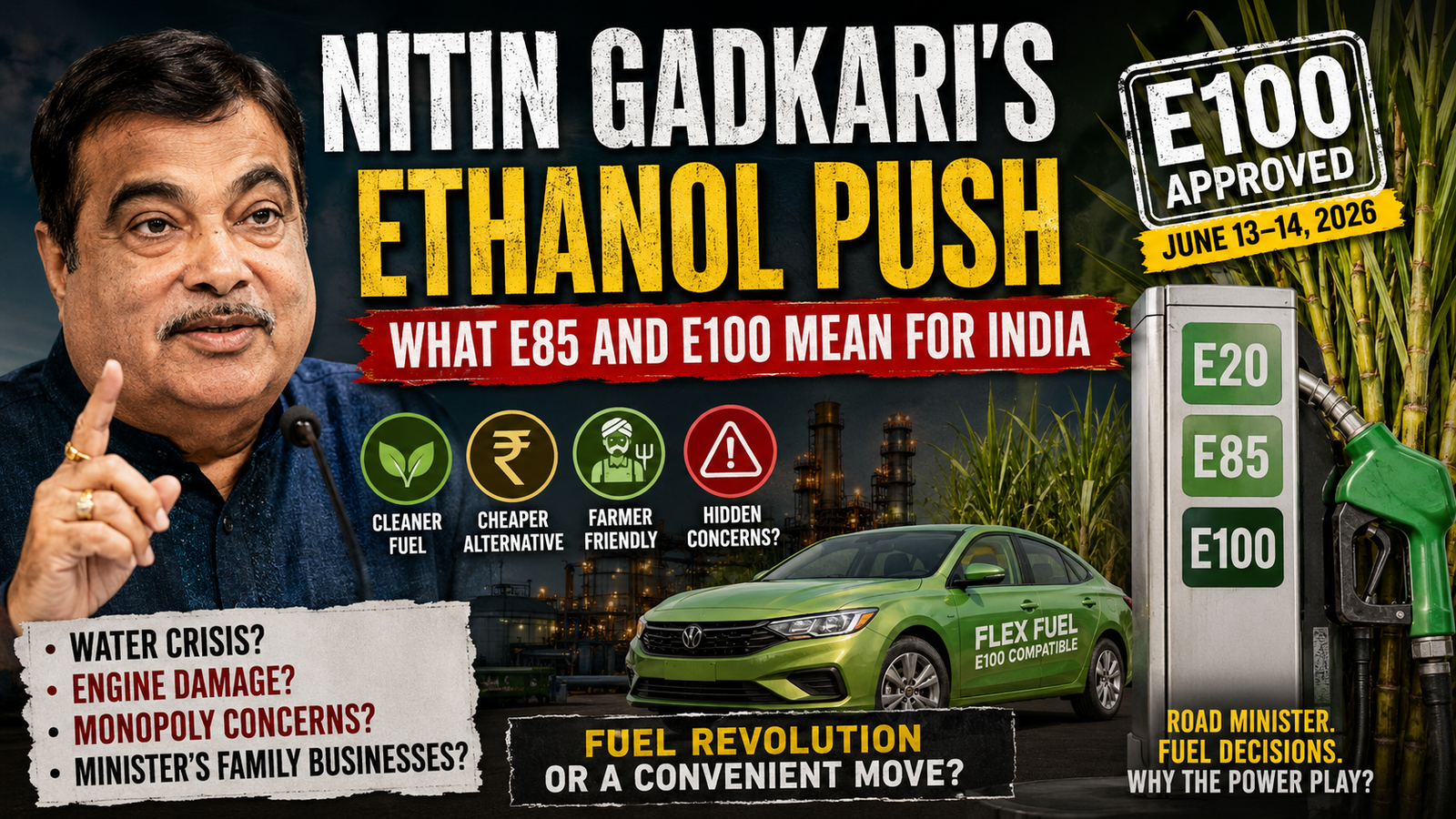 Nitin Gadkari’s Ethanol Push | What E85 and E100 Mean for India