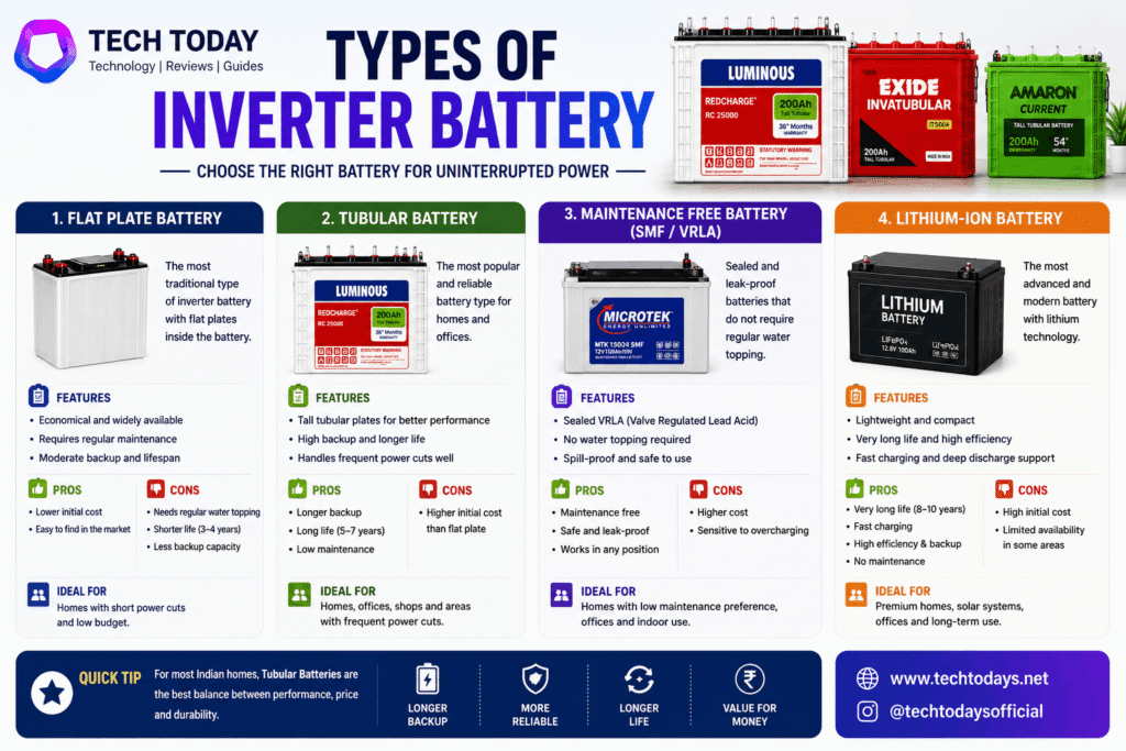 Types Of Inverter Battery