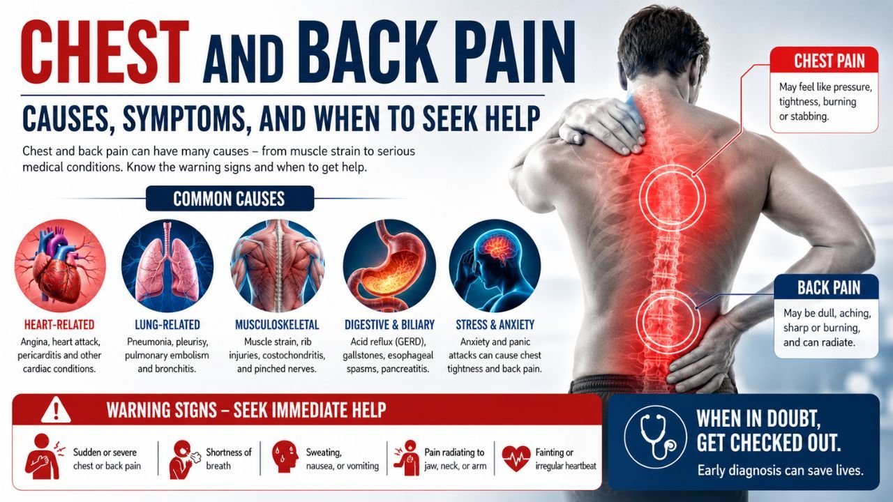 Chest and Back Pain: Causes, Symptoms, and When to Seek Help
