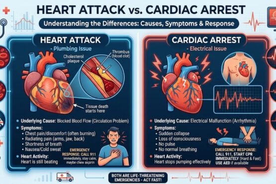 Difference Between Heart Attack and Cardiac Arrest