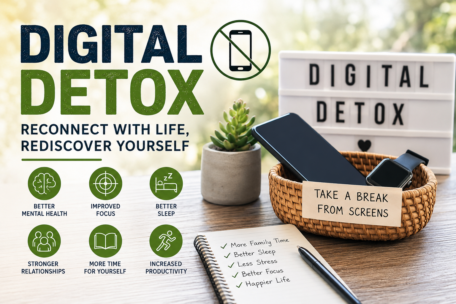 Digital Detox: The Ultimate Guide to Reclaim Your Time, Focus, and Mental Well-Being