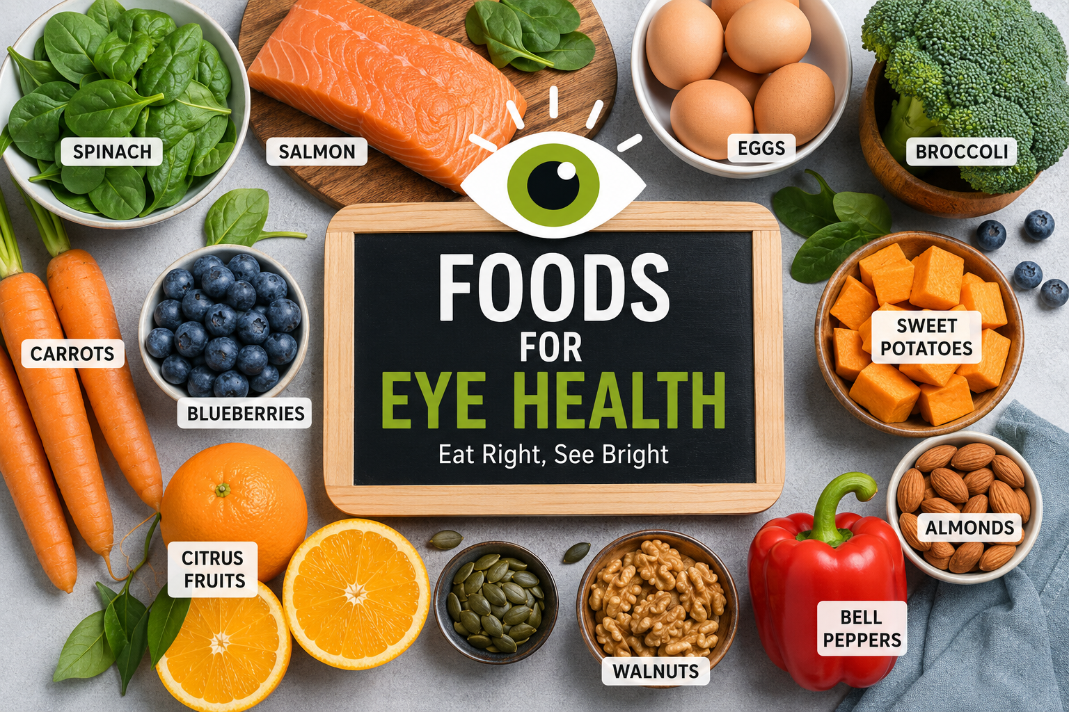 The Top 10 Foods for Eye Health: Best Natural Foods to Enhance Eyesight and Safeguard Your Vision