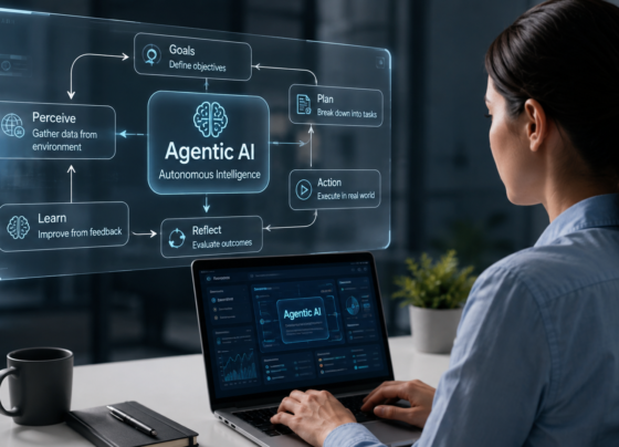 Agentic AI workflow showing how AI agents perceive, plan, act, and learn