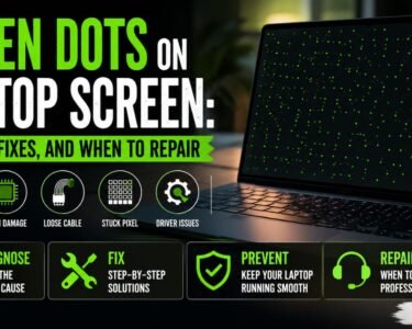 Green Dots on Laptop Screen