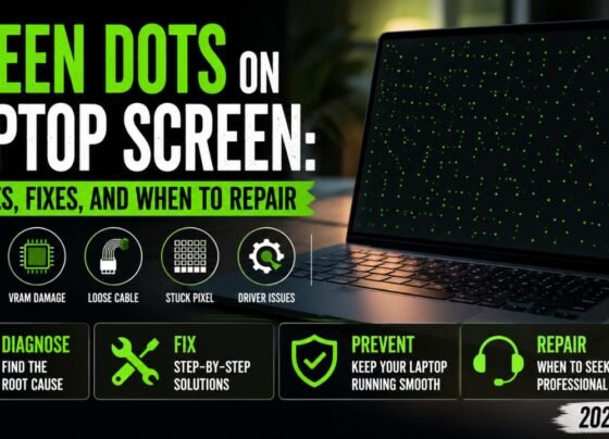 Green Dots on Laptop Screen