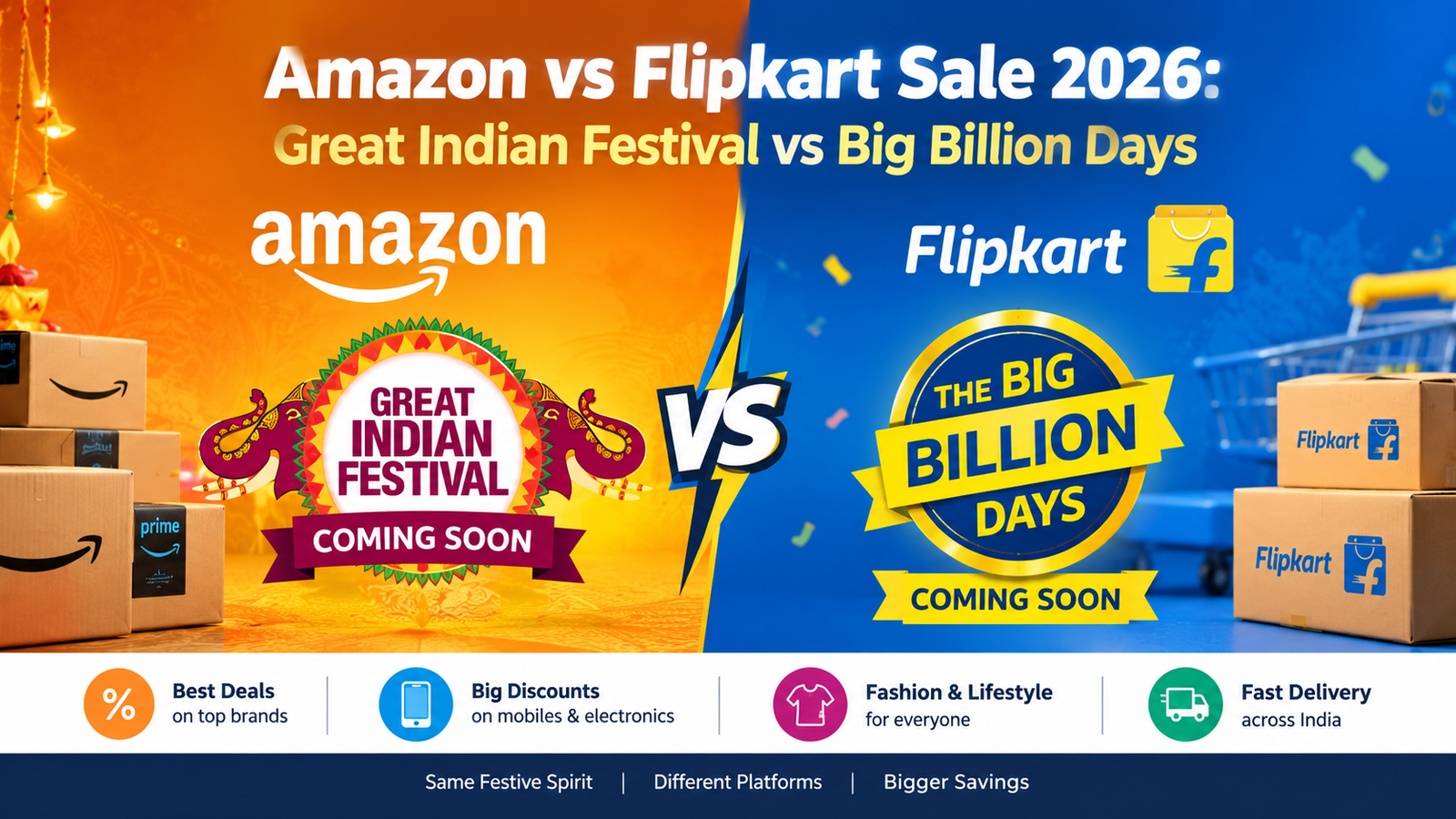 Amazon vs Flipkart Sale 2026: Great Indian Festival vs Big Billion Days