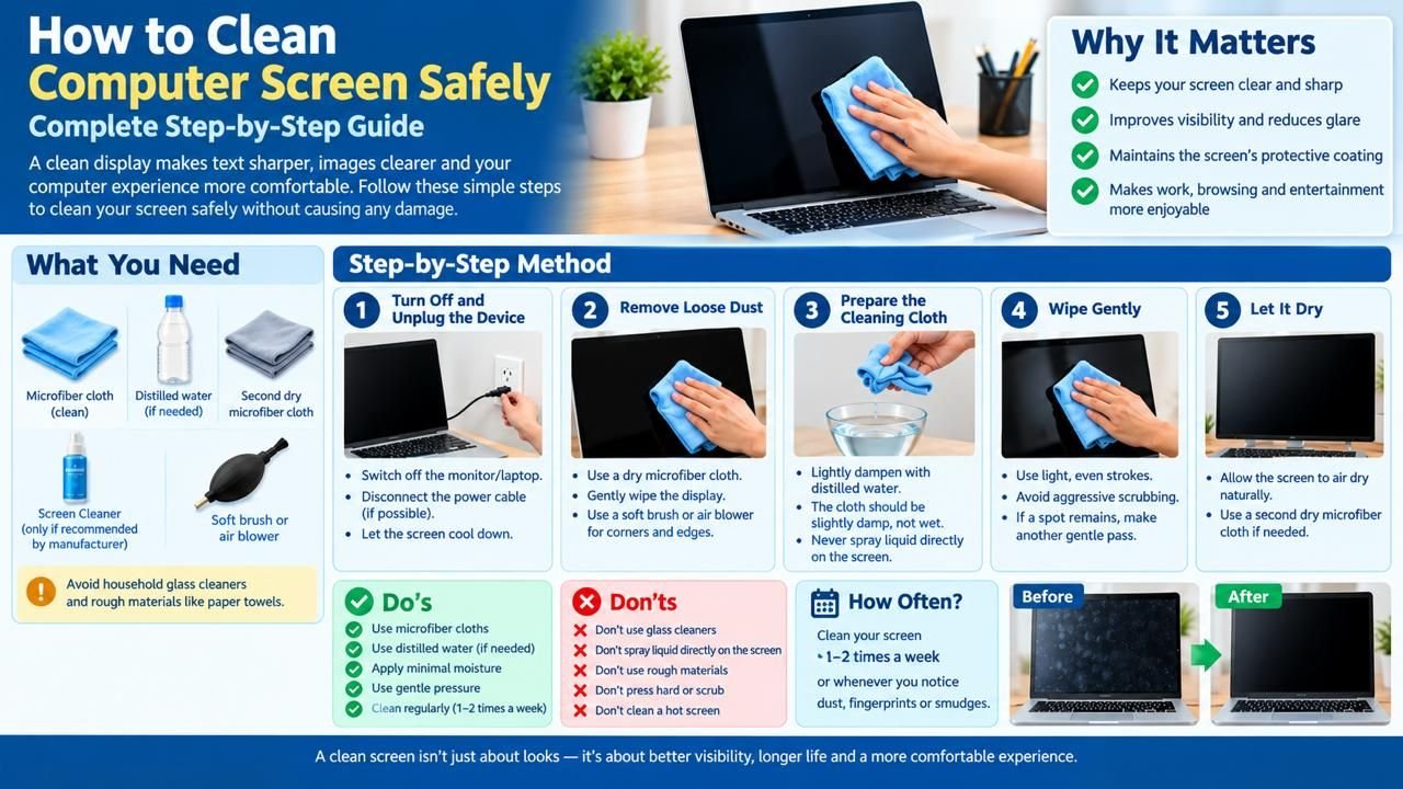 How to Clean Computer Screen Safely: Complete Step-by-Step Guide